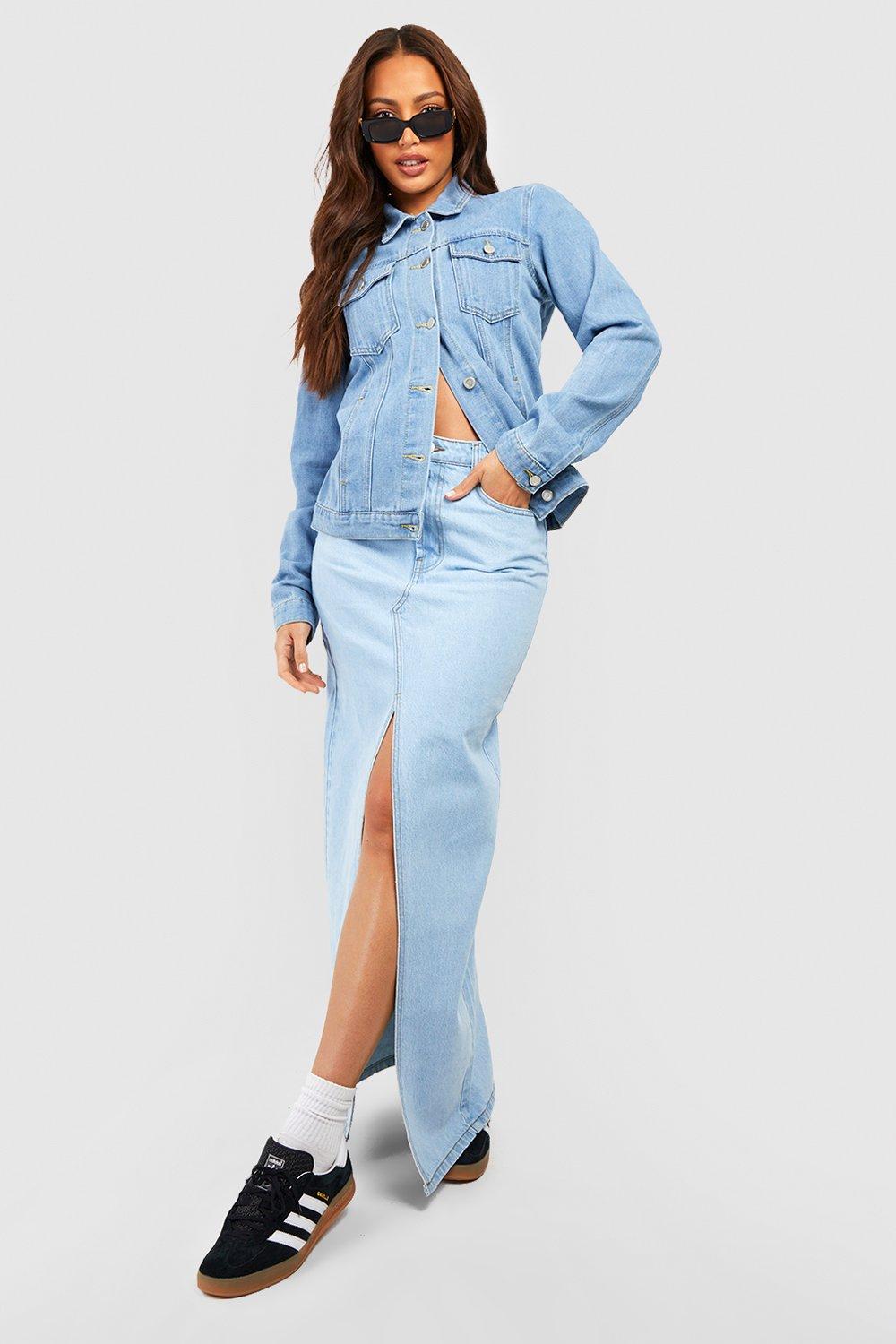 Maxi denim outlet jacket